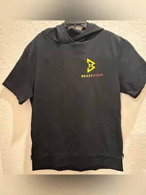 Beastmode DODI Short Sleeve Hoodie Mens XL Black Side Zip-Marshawn Lynch.